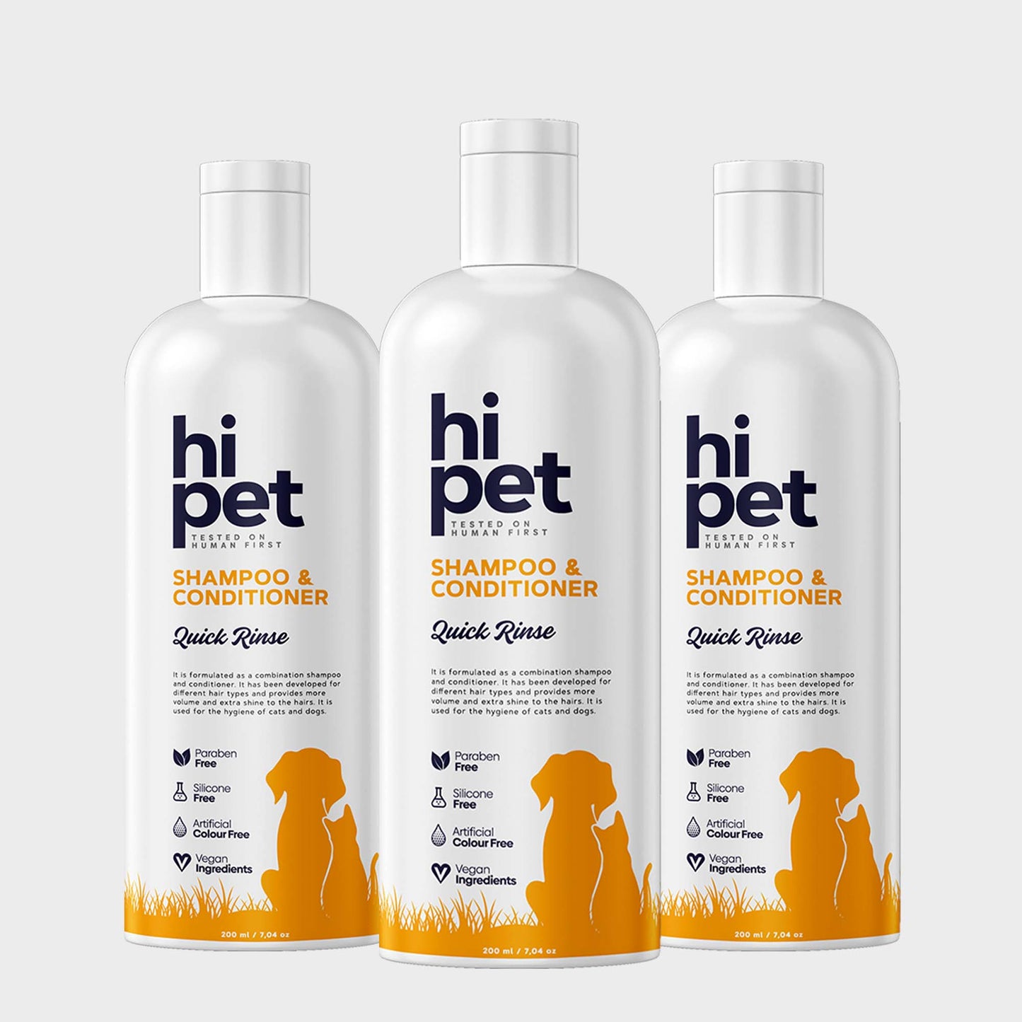 HiPet Conditioning Shampoo Set, 3-Pack Bundle