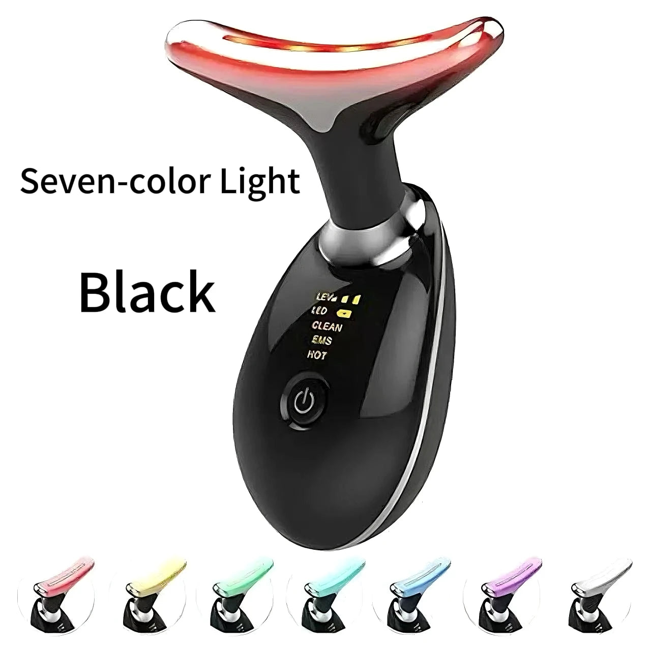 7 Colors LED Face Neck Massager Anti Wrinkle Skin Tightening Lifting Device EMS Microcurrent Double Chin Remover Facial Beauty