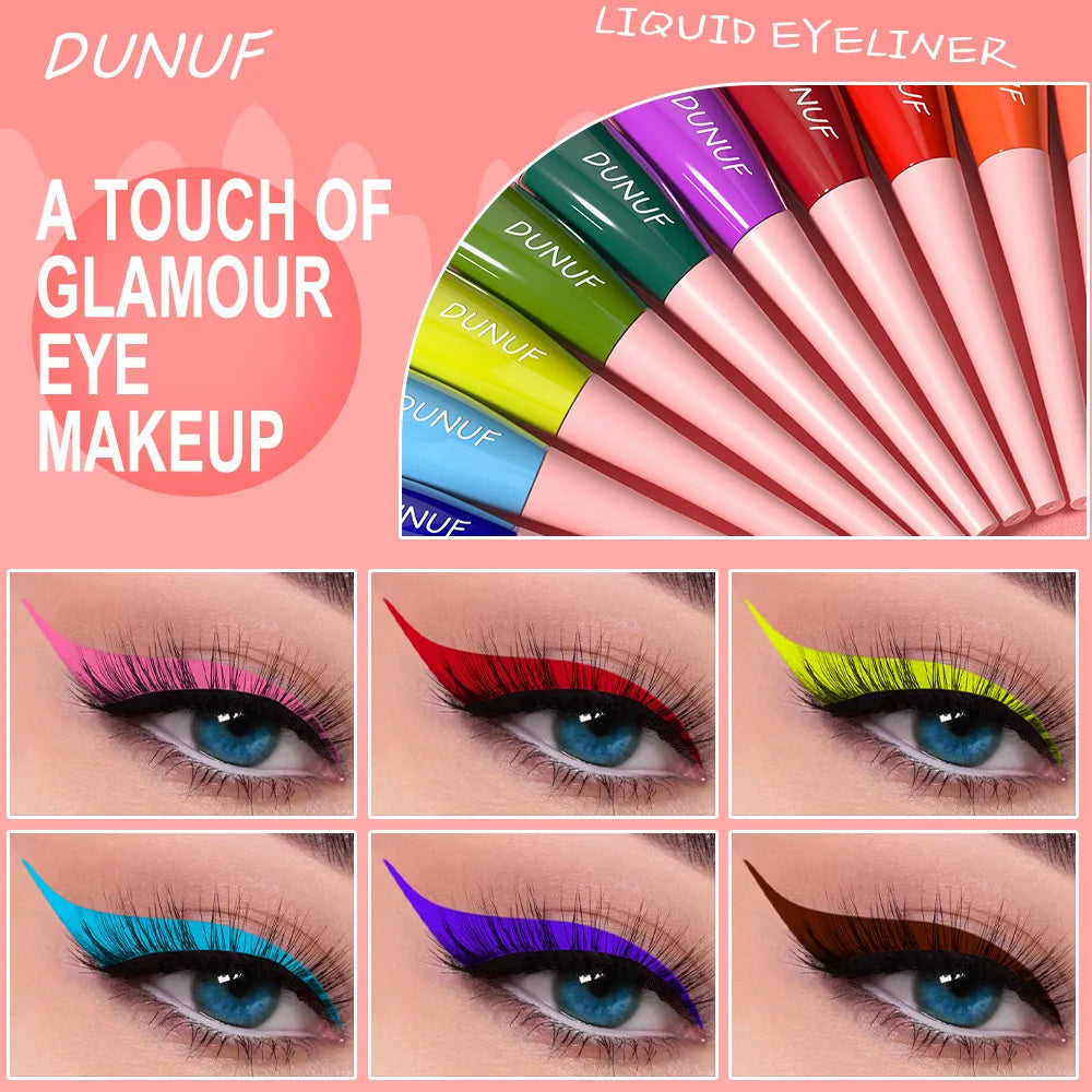 7ML Colourful Liquid Eyeliner Waterproof Lasting Matte Eyeliner Quick Drying Eyes Makeup Tools Black Pink Eyeliner beauty Cosmet