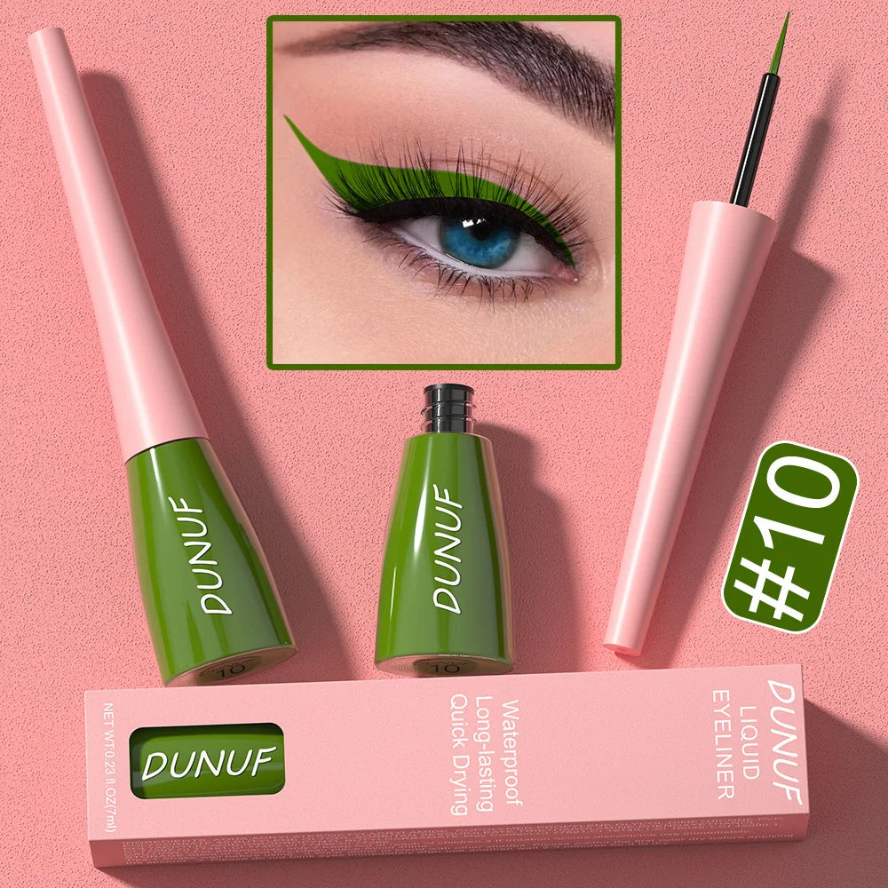 7ML Colourful Liquid Eyeliner Waterproof Lasting Matte Eyeliner Quick Drying Eyes Makeup Tools Black Pink Eyeliner beauty Cosmet