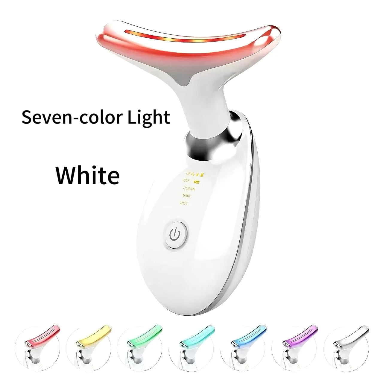 7 Colors LED Face Neck Massager Anti Wrinkle Skin Tightening Lifting Device EMS Microcurrent Double Chin Remover Facial Beauty