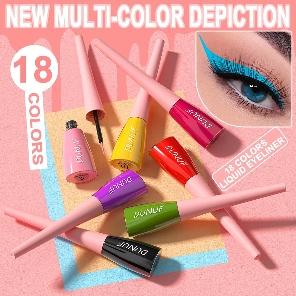 7ML Colourful Liquid Eyeliner Waterproof Lasting Matte Eyeliner Quick Drying Eyes Makeup Tools Black Pink Eyeliner beauty Cosmet