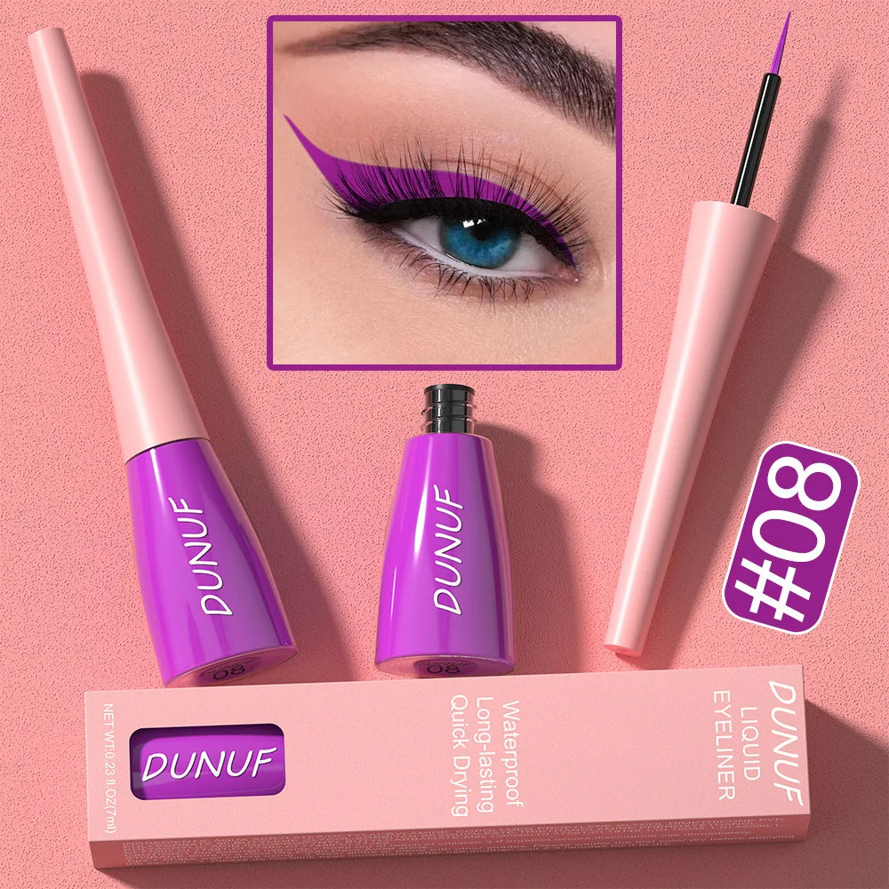 7ML Colourful Liquid Eyeliner Waterproof Lasting Matte Eyeliner Quick Drying Eyes Makeup Tools Black Pink Eyeliner beauty Cosmet