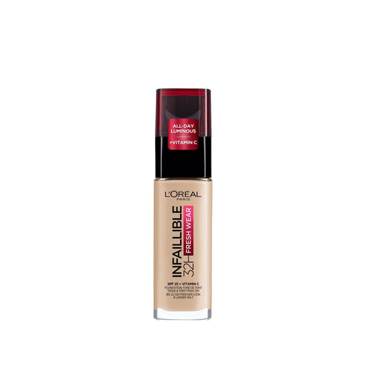 Loreal Paris Infaillible 32H Fresh Wear Foundation - Long Lasting Vitamin C Makeup for Natural Look, 140 Golden Beige